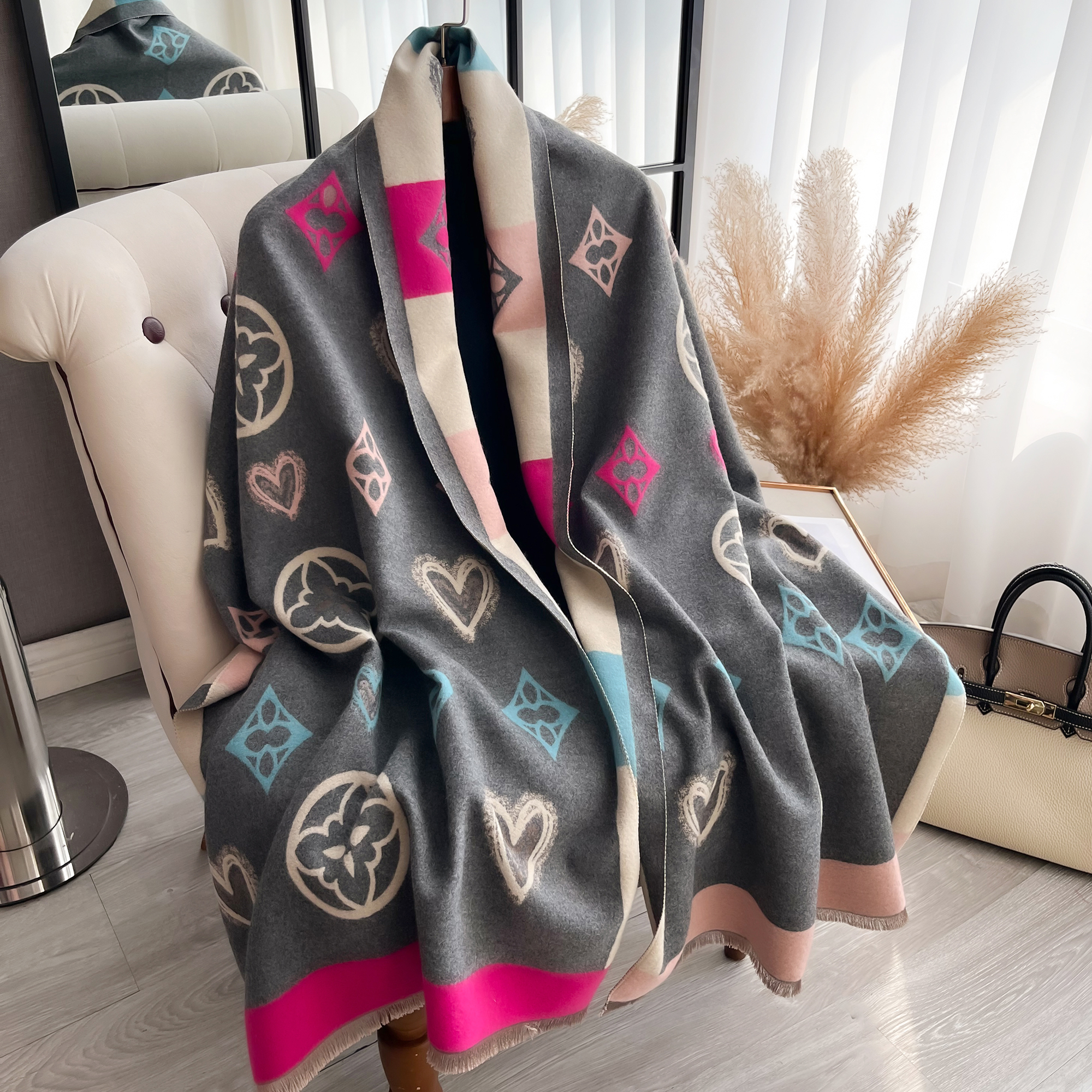 Luxury Cashmere Love Scarf Win - Woven Scarf Blanket avaliação e preço