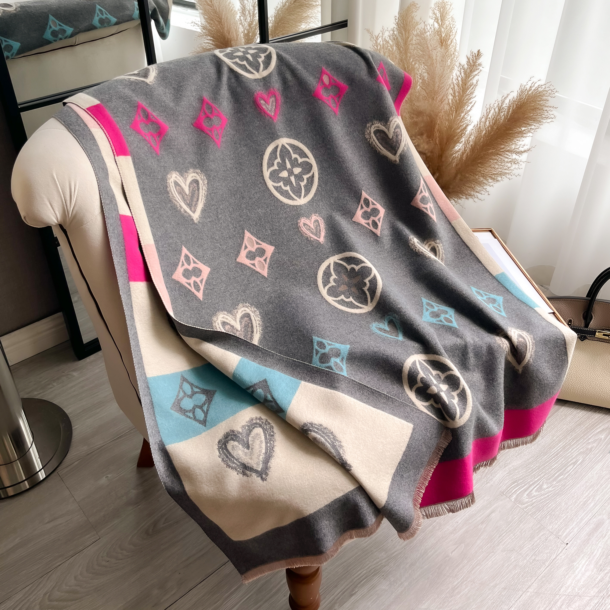 Luxury Cashmere Love Scarf Win - Woven Scarf Blanket avaliação e preço