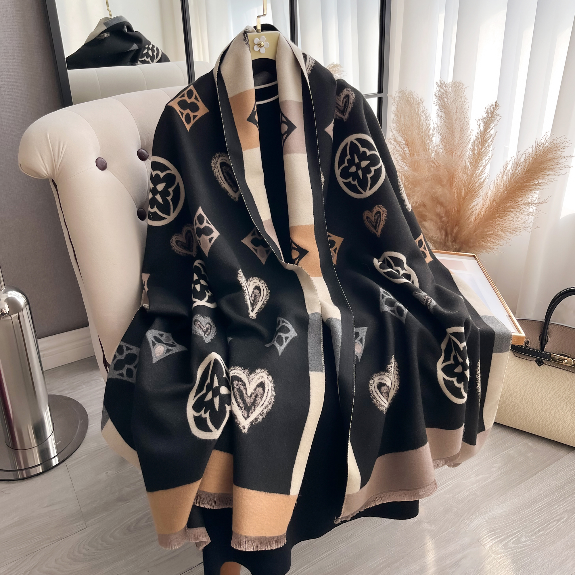 Luxury Cashmere Love Scarf Win - Woven Scarf Blanket avaliação e preço