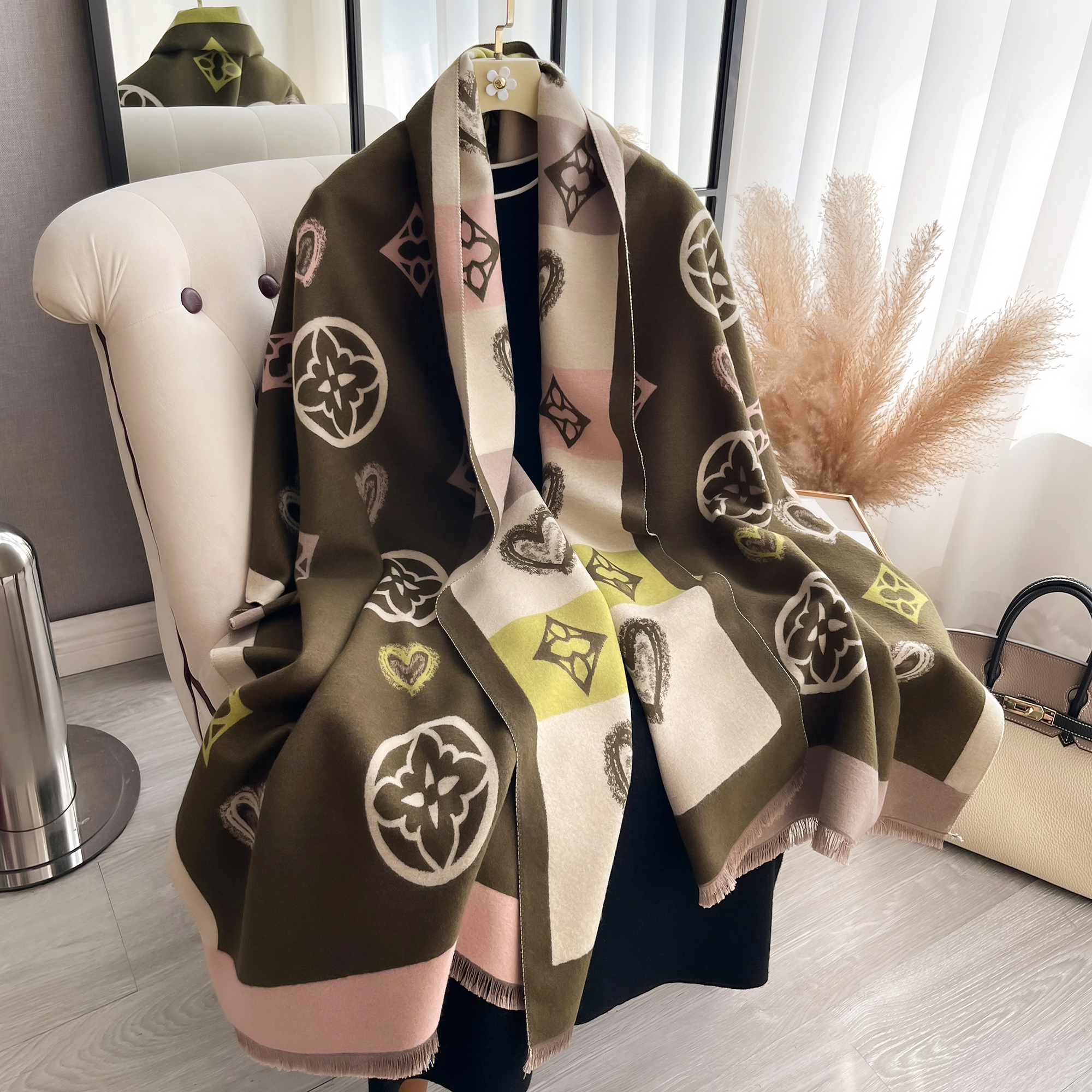 Luxury Cashmere Love Scarf Win - Woven Scarf Blanket avaliação e preço