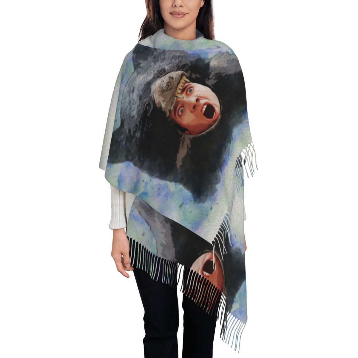 Cage Bear Watercolor Scarf for - Pashmina Wrap Large avaliação e preço