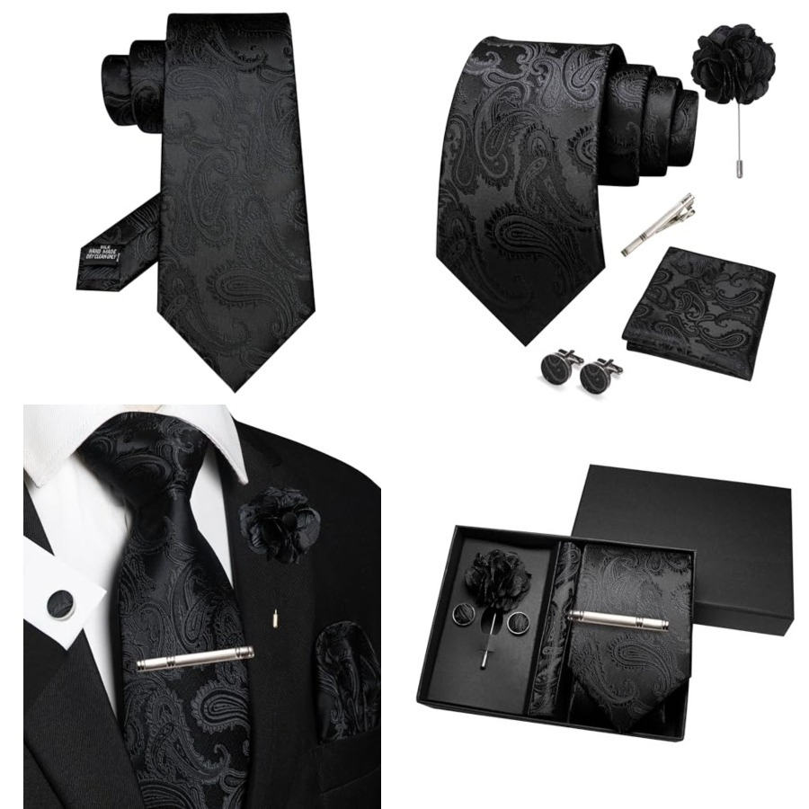 Mens Paisley Tie and Pocket Sq - Pocket Square Set avaliação e preço