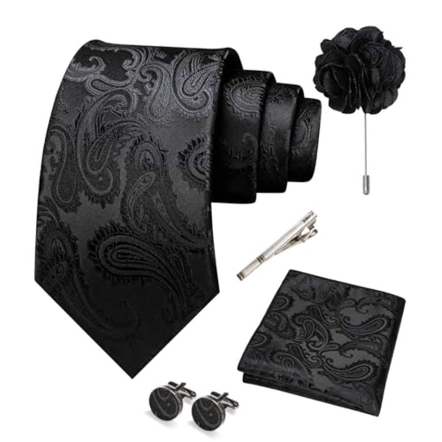 Mens Paisley Tie and Pocket Sq - Pocket Square Set avaliação e preço