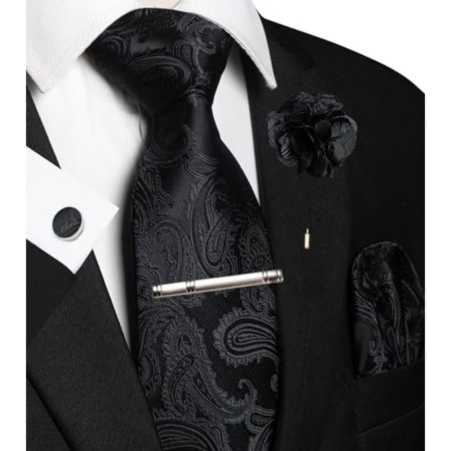 Mens Paisley Tie and Pocket Sq - Pocket Square Set avaliação e preço
