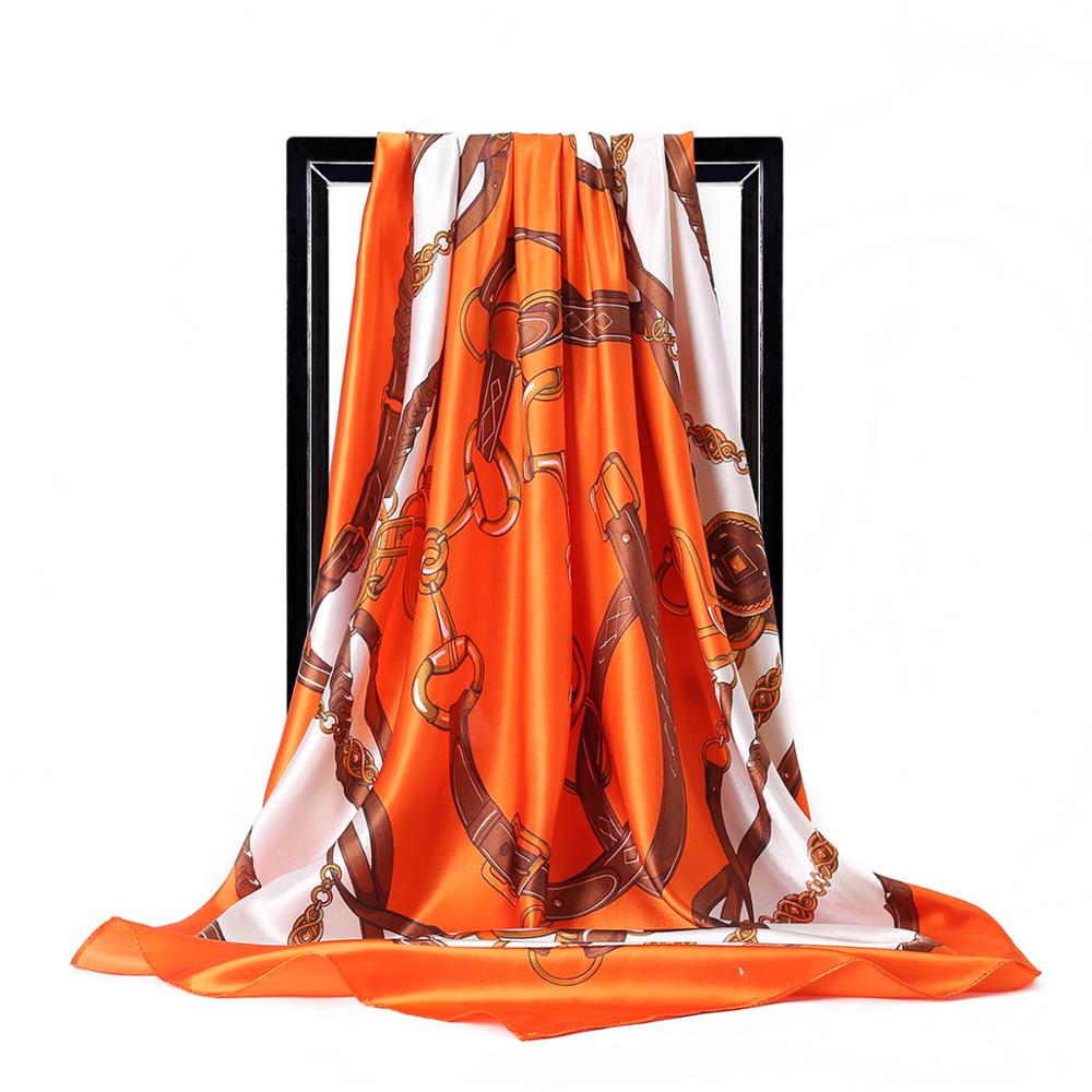 90*90cm Ladies Silk Scarf Band - Face Scarf Mask avaliação e preço