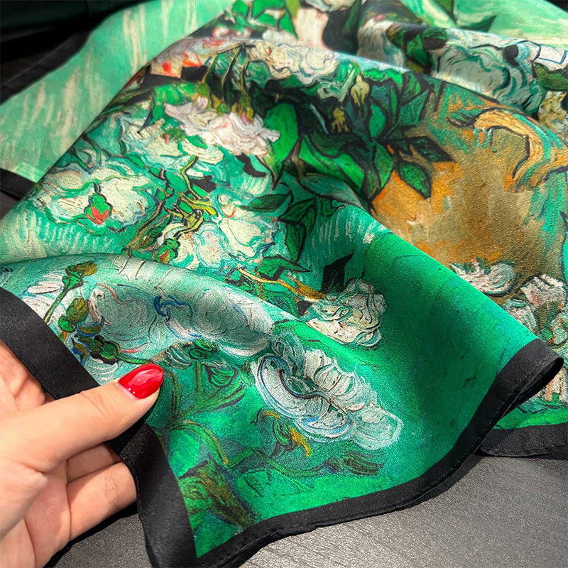 100% Silk Scarf Bandana Women  - Face Scarf Mask avaliação e preço
