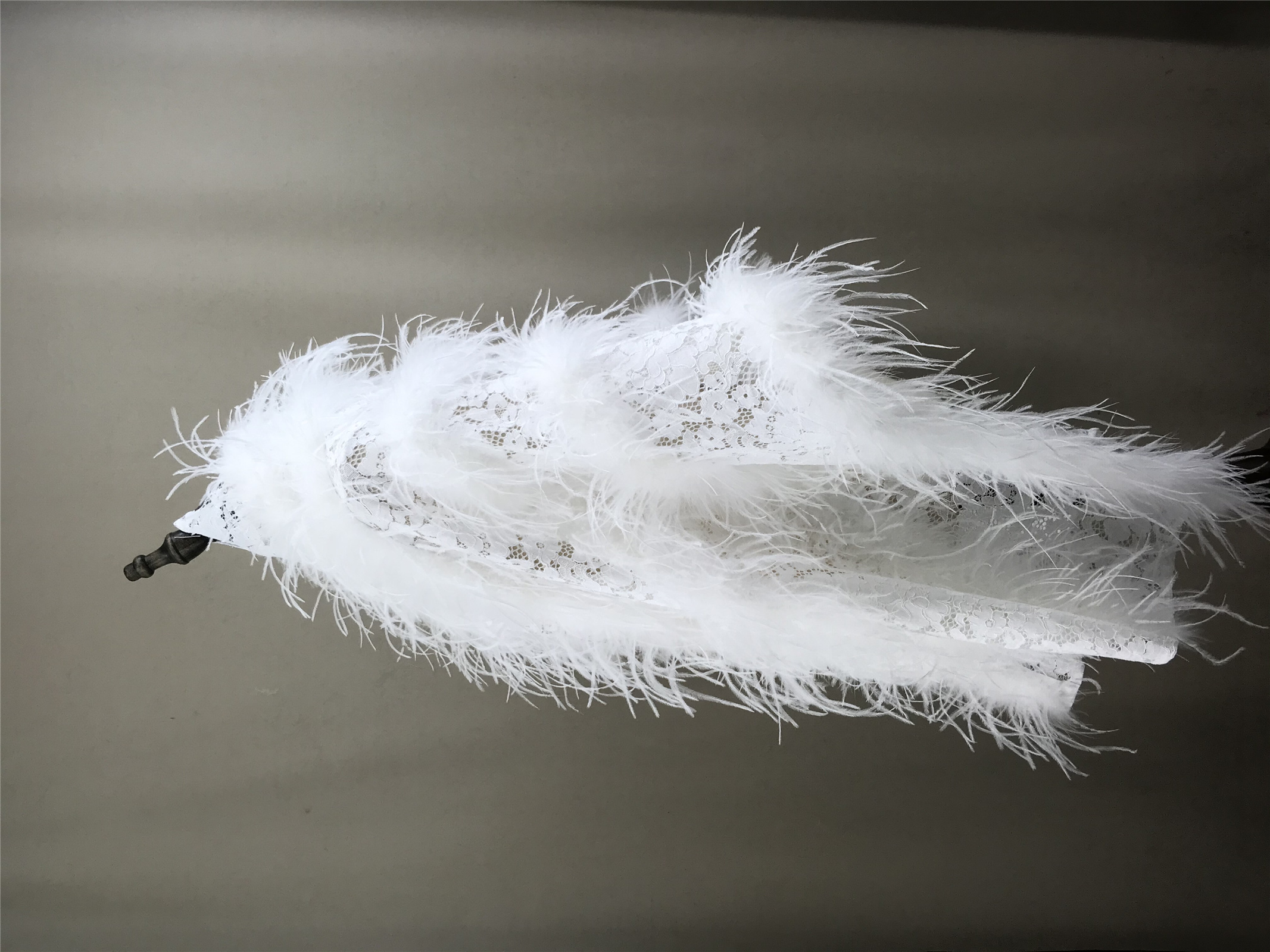 Real Ostrich Feather Lace Shaw - Stole Wedding Shawl avaliação e preço