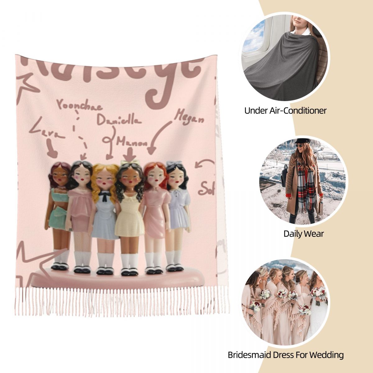 Katseye Kpop Idol Shawl Wrap W - Pashmina Wrap Large avaliação e preço