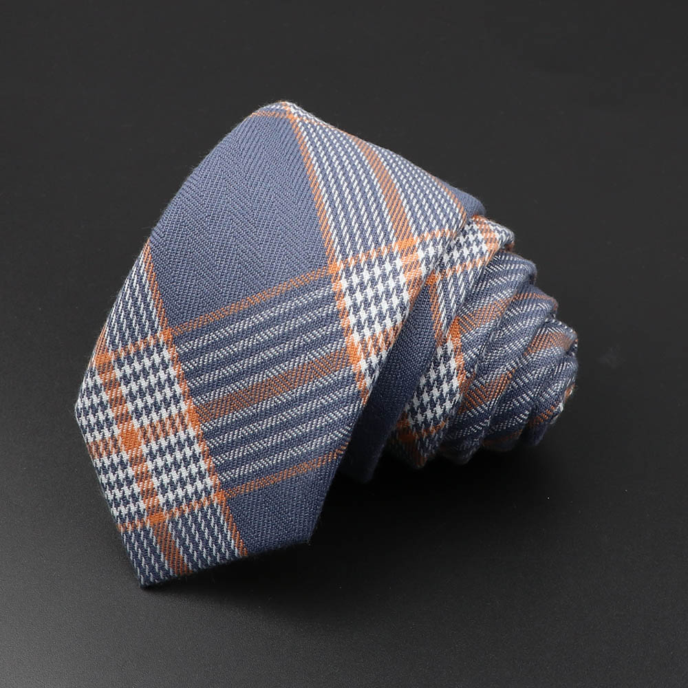 Classic Black Grey Plaid Cotto - Skinny Tie Men avaliação e preço