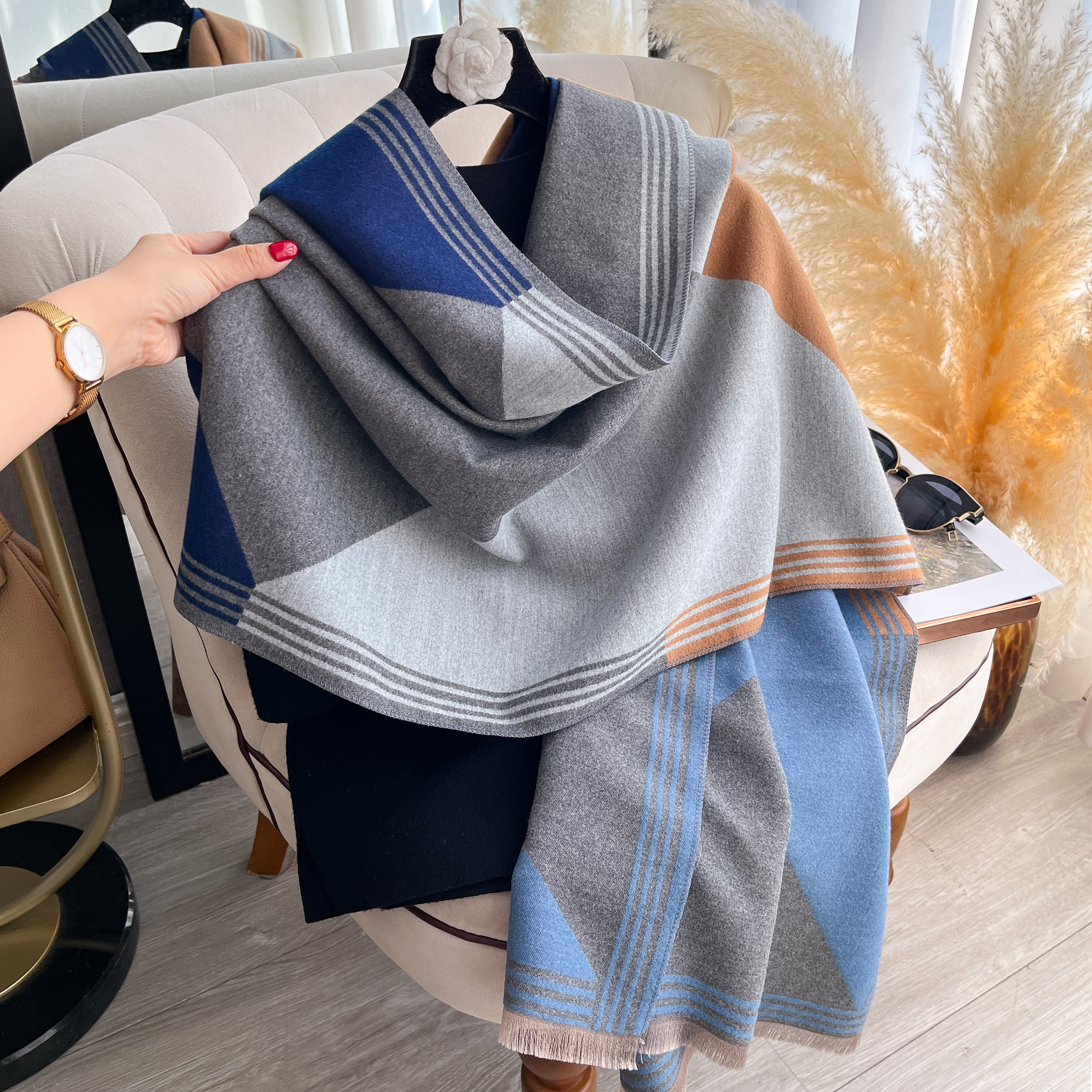 2025 Luxury Winter Cashmere Sc - Woven Scarf Blanket avaliação e preço
