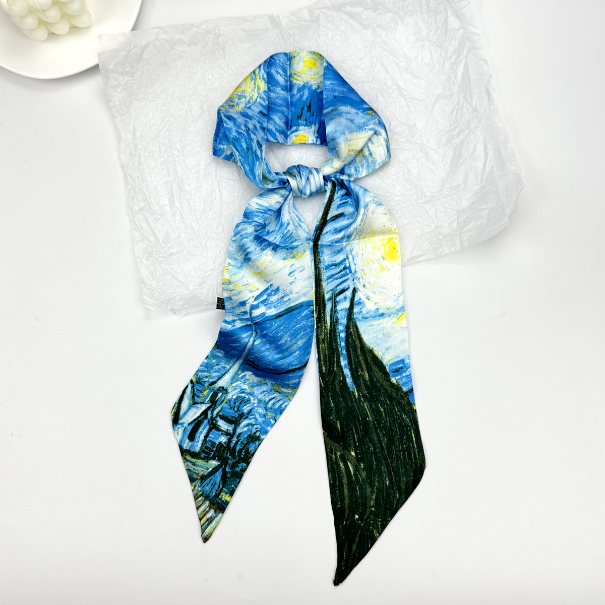 New Ribbon Silk Long Scarf Wom - Ascot Neck Scarf avaliação e preço