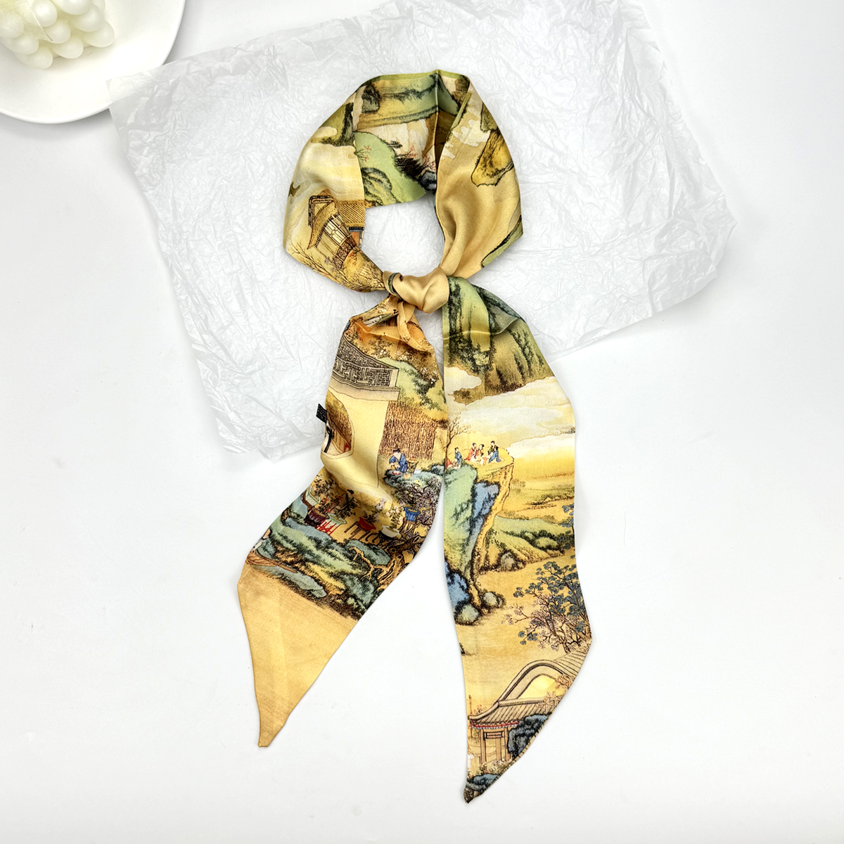 New Ribbon Silk Long Scarf Wom - Ascot Neck Scarf avaliação e preço