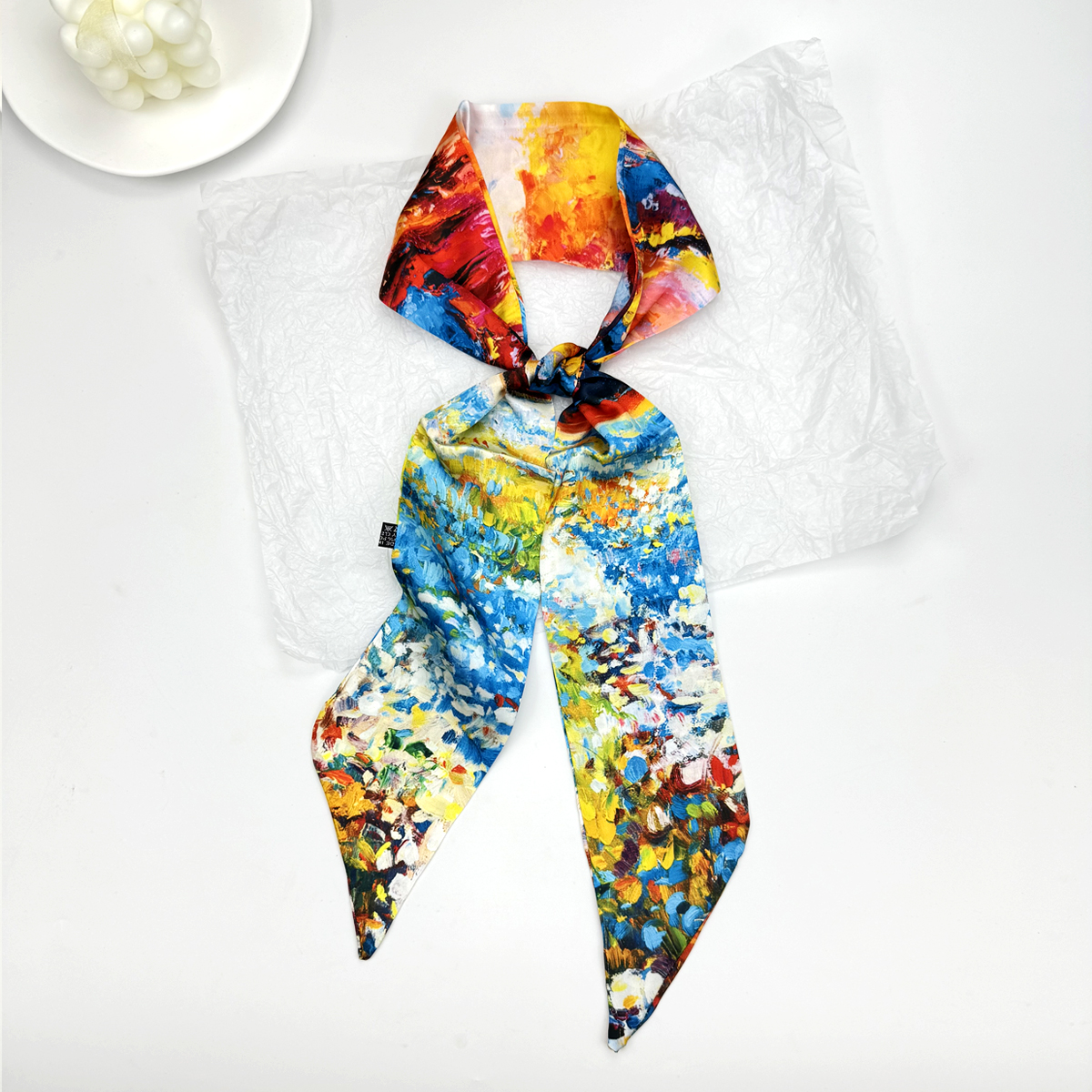 New Ribbon Silk Long Scarf Wom - Ascot Neck Scarf avaliação e preço