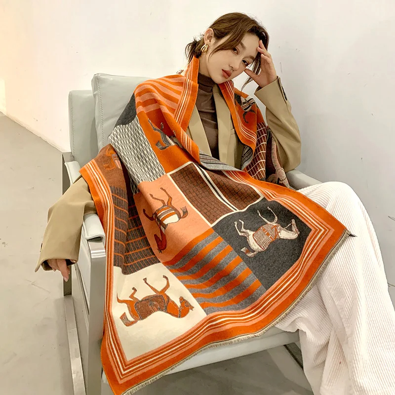 2024 New Luxury Winter Cashmer - Woven Scarf Blanket avaliação e preço