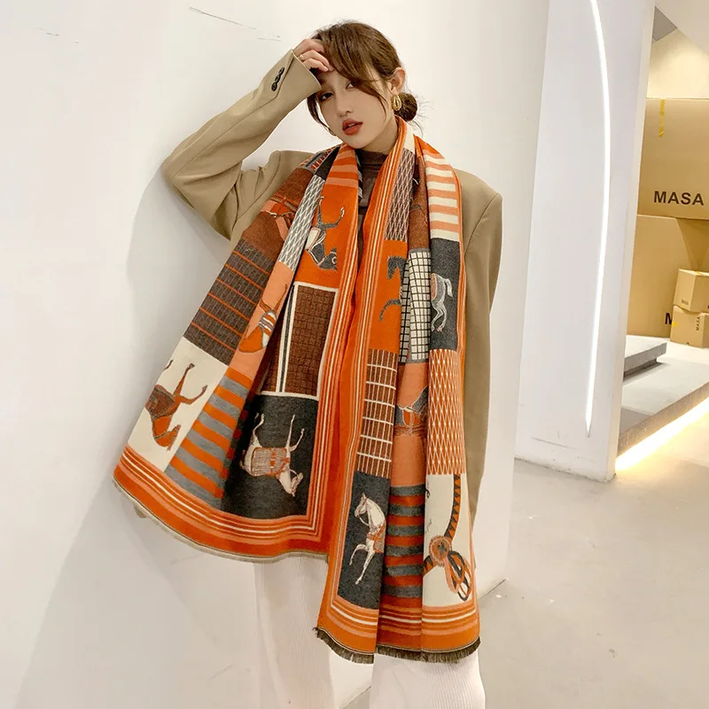 2024 New Luxury Winter Cashmer - Woven Scarf Blanket avaliação e preço