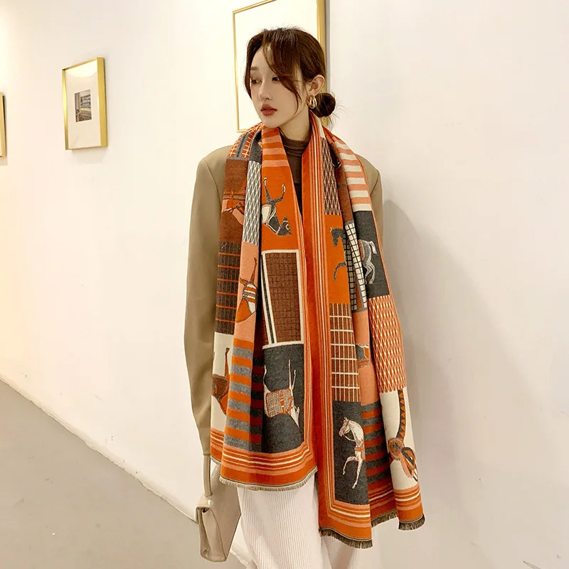 2024 New Luxury Winter Cashmer - Woven Scarf Blanket avaliação e preço