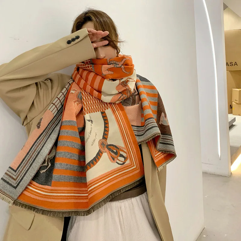 2024 New Luxury Winter Cashmer - Woven Scarf Blanket avaliação e preço