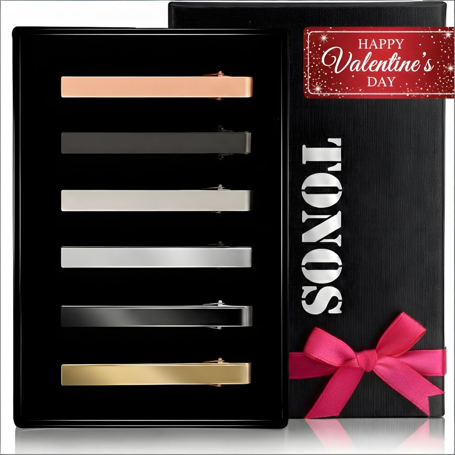 Clips for Men, 6 PACK Tie Clip - Tie Bar Set Gift avaliação e preço