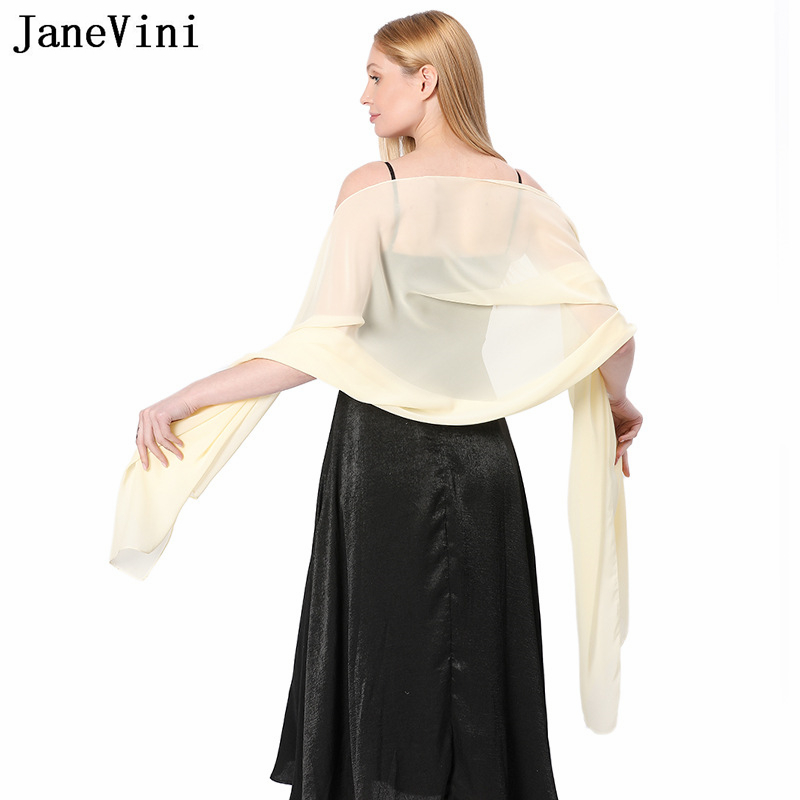 JaneVini Elegant Pink Chiffon  - Stole Wedding Shawl avaliação e preço