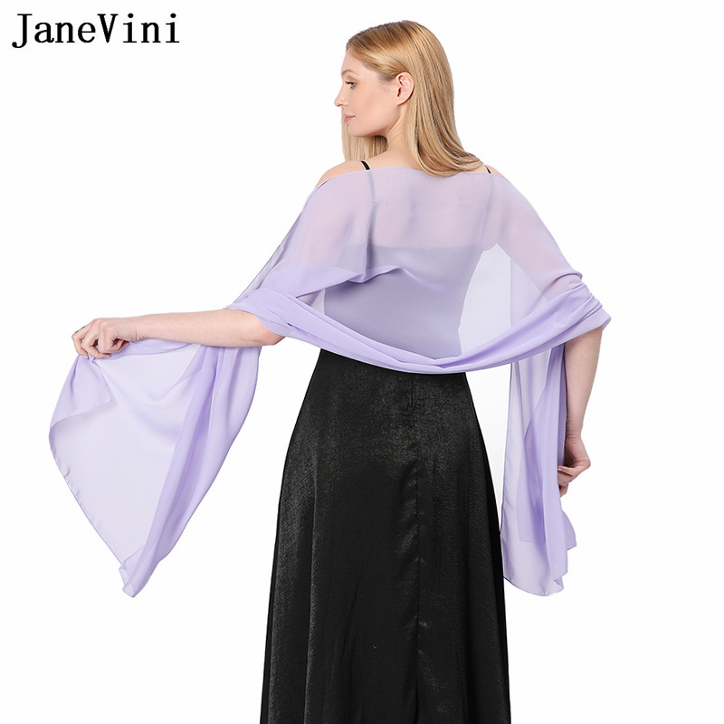 JaneVini Elegant Pink Chiffon  - Stole Wedding Shawl avaliação e preço