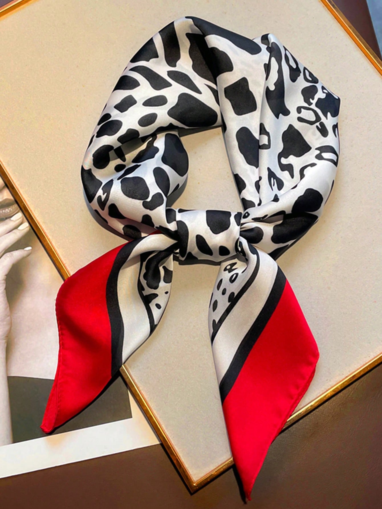 1pc Faux Silk Retro Leopard Pr - Bandana Cotton avaliação e preço