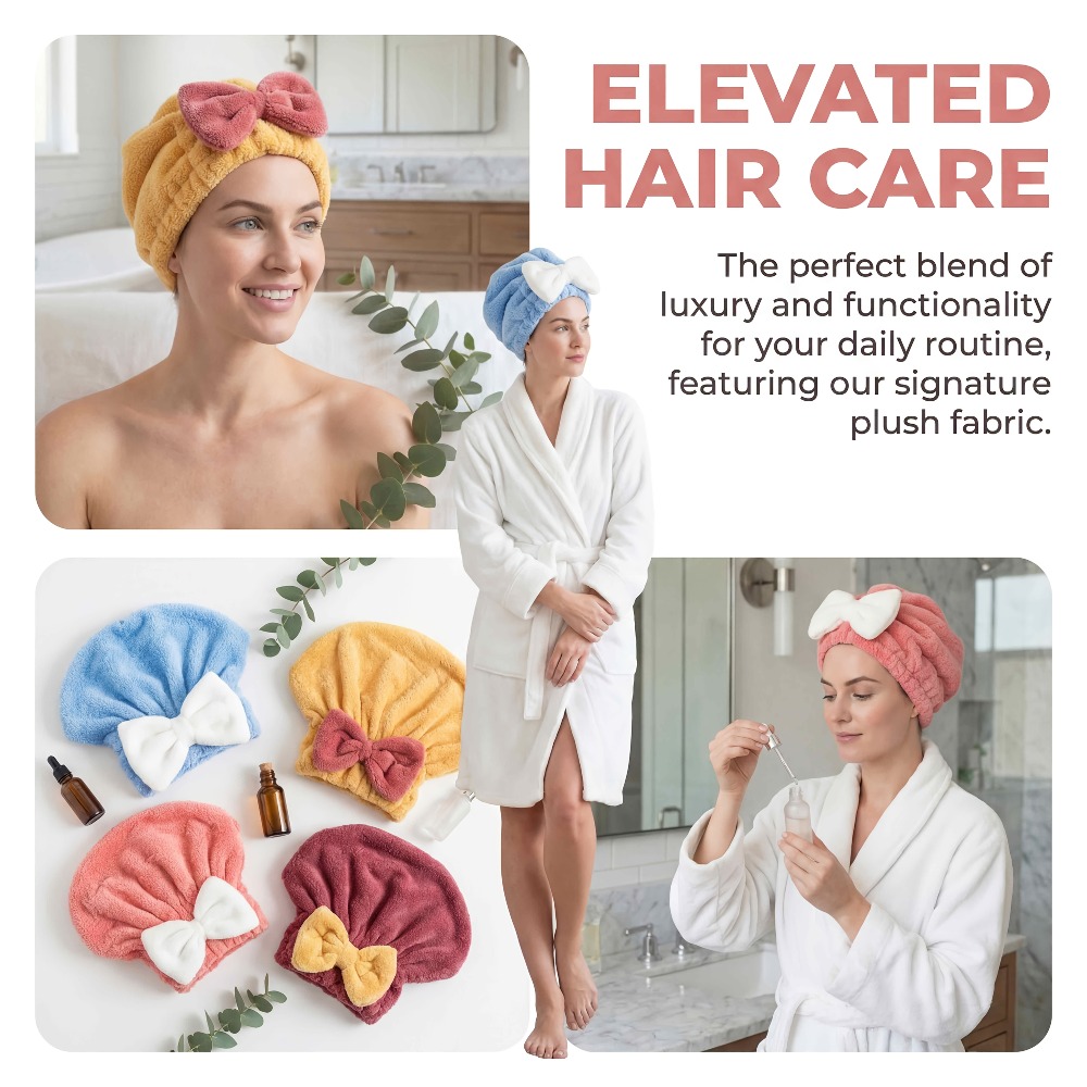 Microfiber Hair Drying Cap, Qu - Head Wrap Turban avaliação e preço