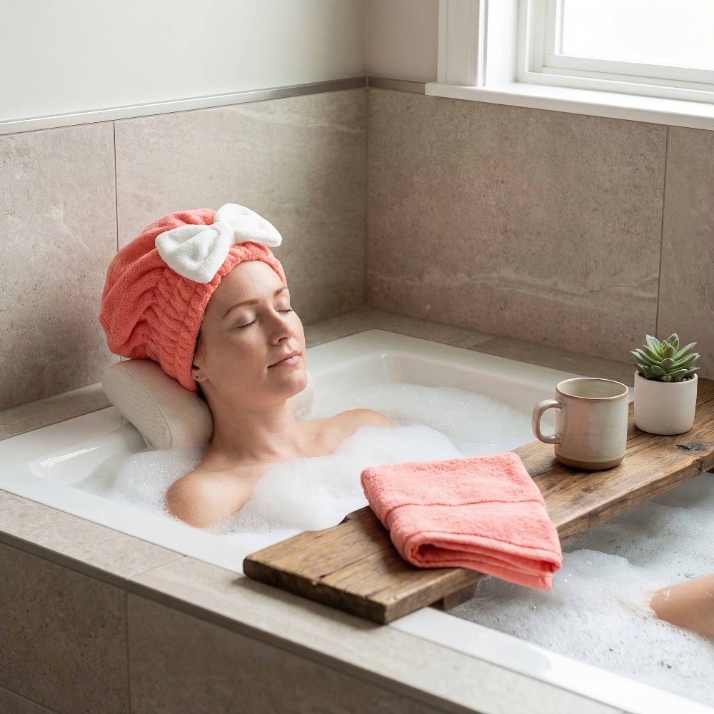 Microfiber Hair Drying Cap, Qu - Head Wrap Turban avaliação e preço