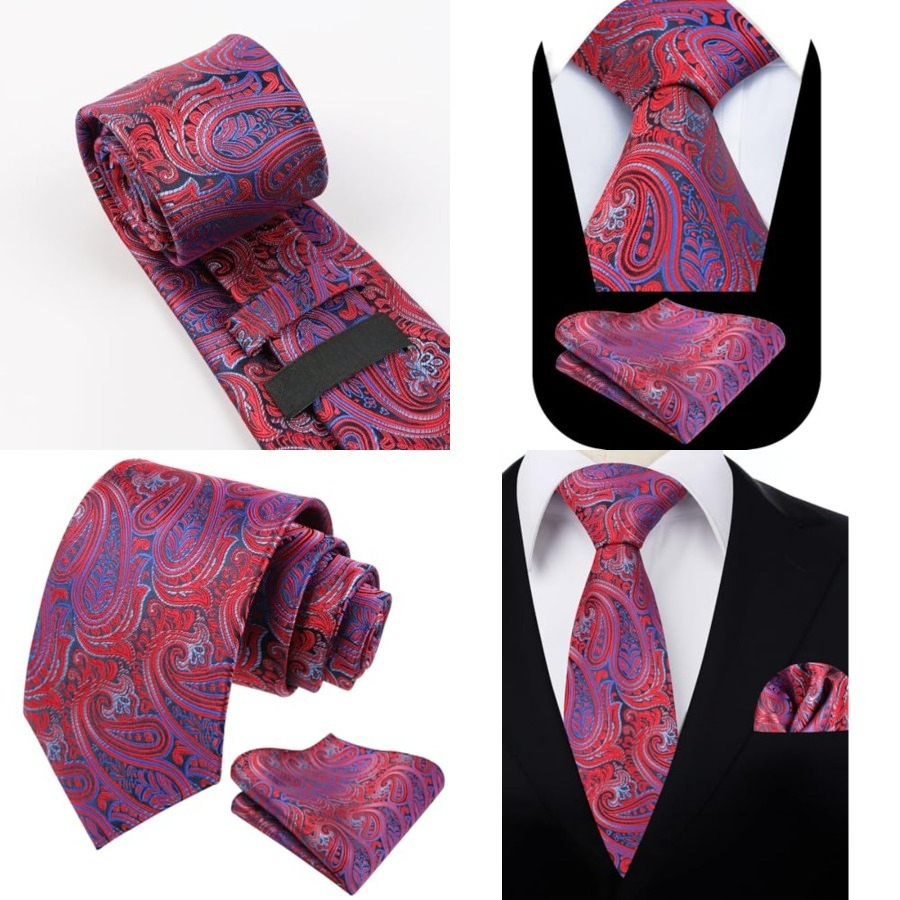 Mens Gradient Paisley Necktie  - Pocket Square Set avaliação e preço
