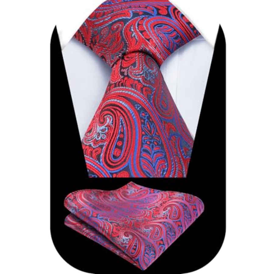 Mens Gradient Paisley Necktie  - Pocket Square Set avaliação e preço