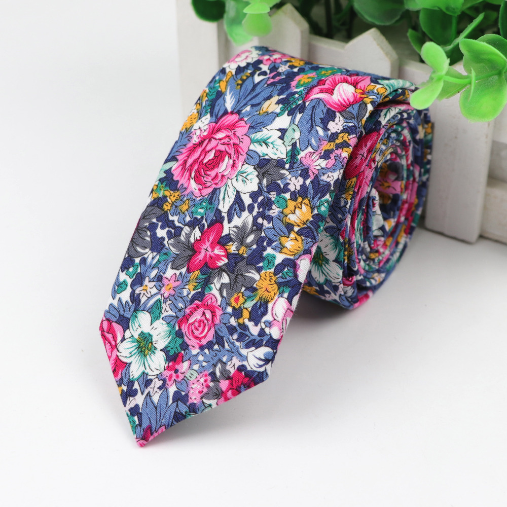 Cotton Flower Tie Men's Colour - Skinny Tie Men avaliação e preço
