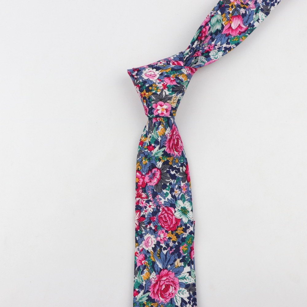 Cotton Flower Tie Men's Colour - Skinny Tie Men avaliação e preço