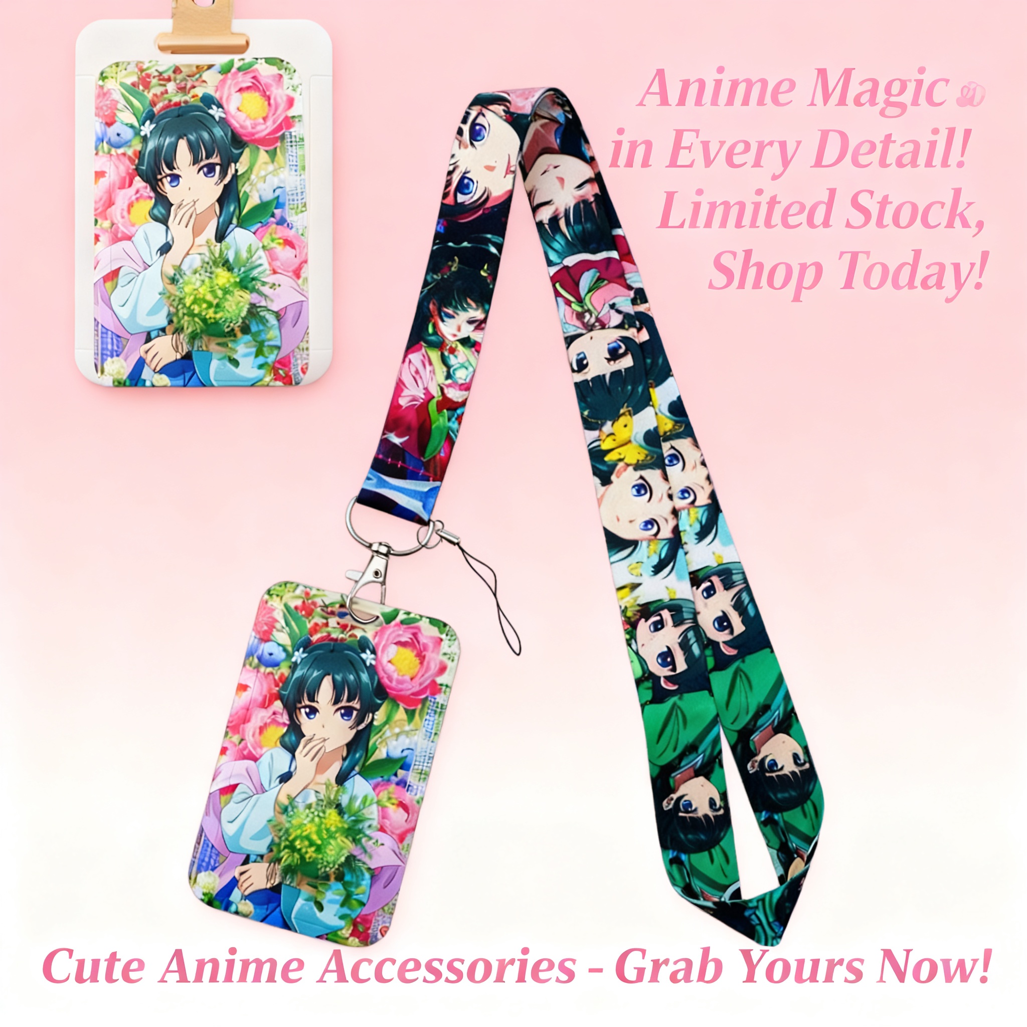 Cute Anime Girl Lanyard Neck S - Lanyard Badge Holder avaliação e preço