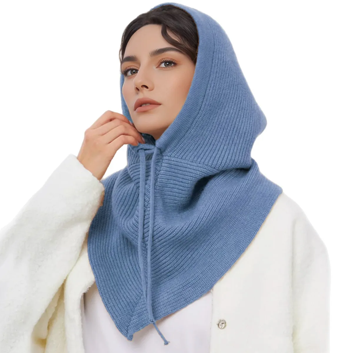 Women's Knitted Beanie Hat wit - Infinity Scarf Knit avaliação e preço