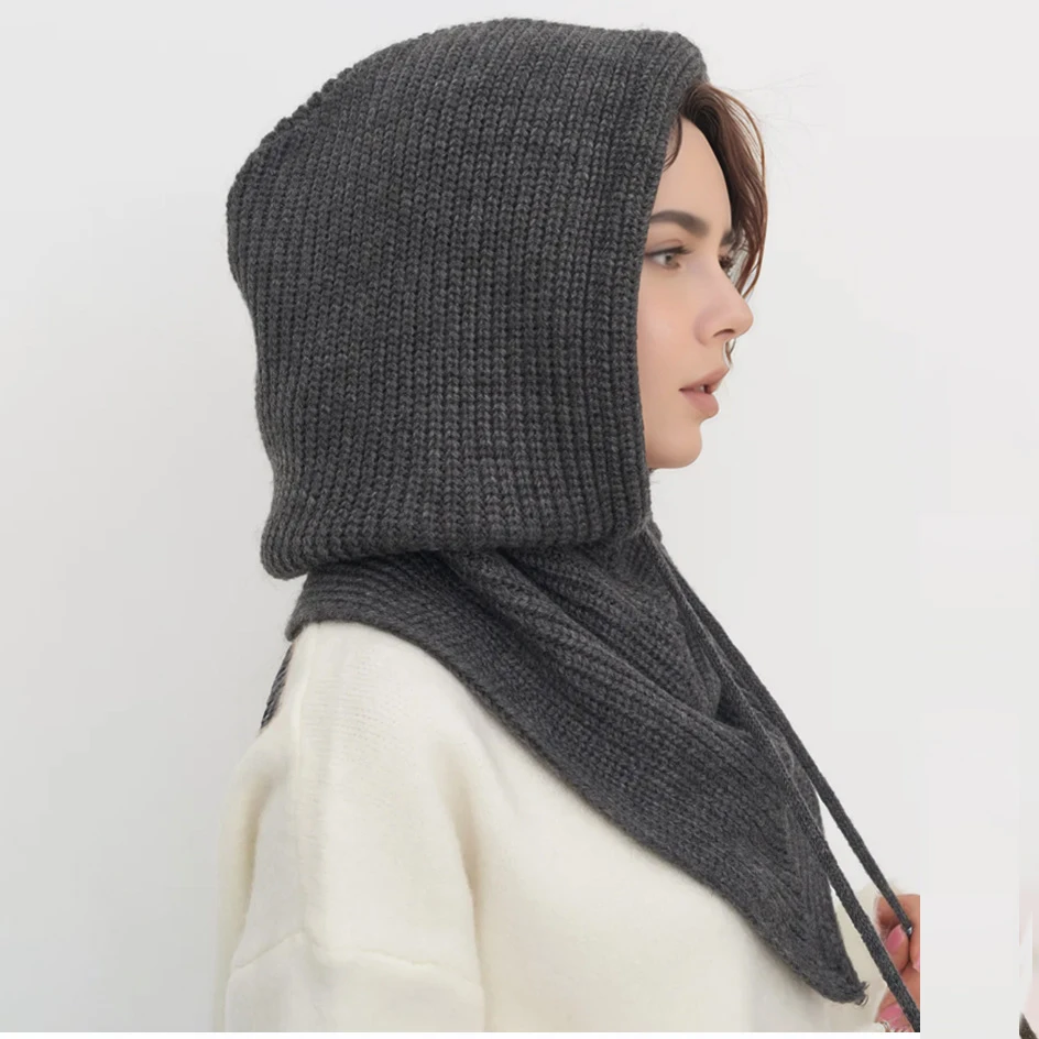 Women's Knitted Beanie Hat wit - Infinity Scarf Knit avaliação e preço