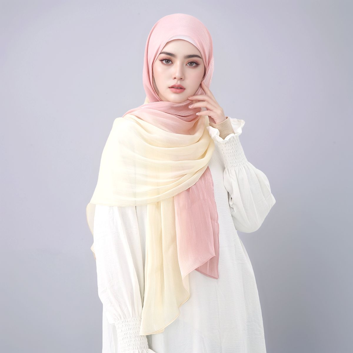 Gradient Twinkle Silk Hijab Sc - Head Wrap Turban avaliação e preço