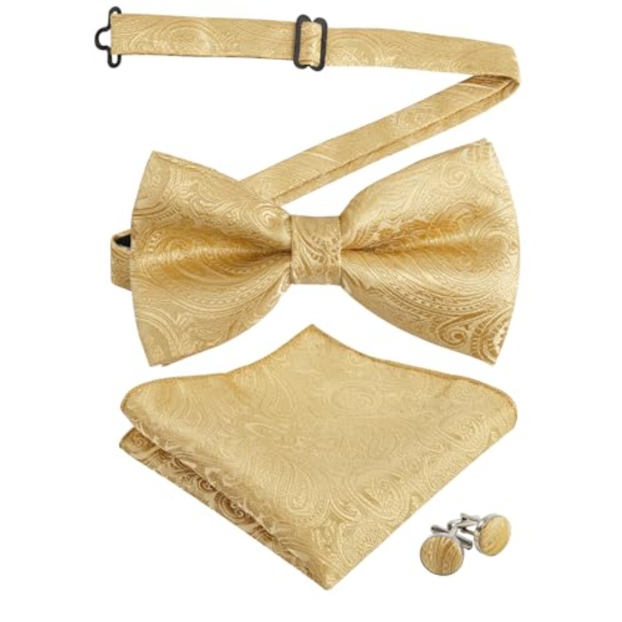 Mens Paisley Bow Tie, Pocket S - Pocket Square Set avaliação e preço