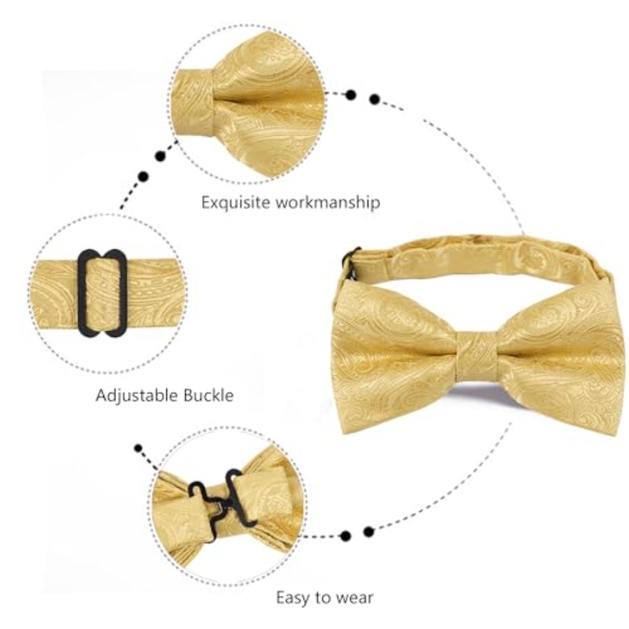 Mens Paisley Bow Tie, Pocket S - Pocket Square Set avaliação e preço
