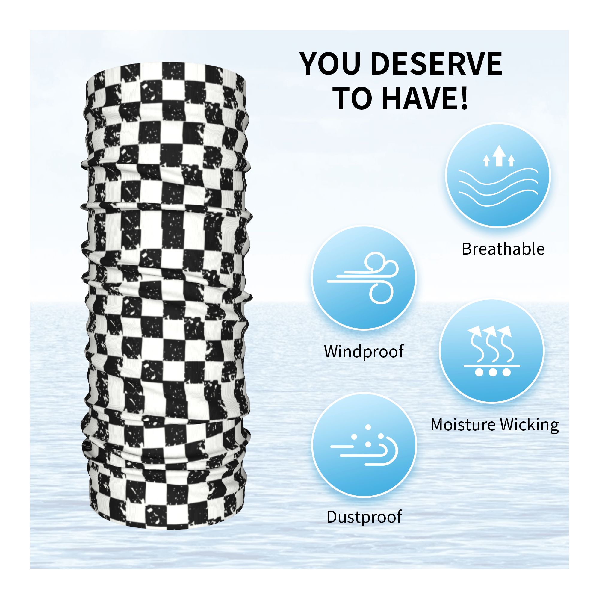 Custom Retro Checkered Flag Wi - Neck Warmer Tube avaliação e preço