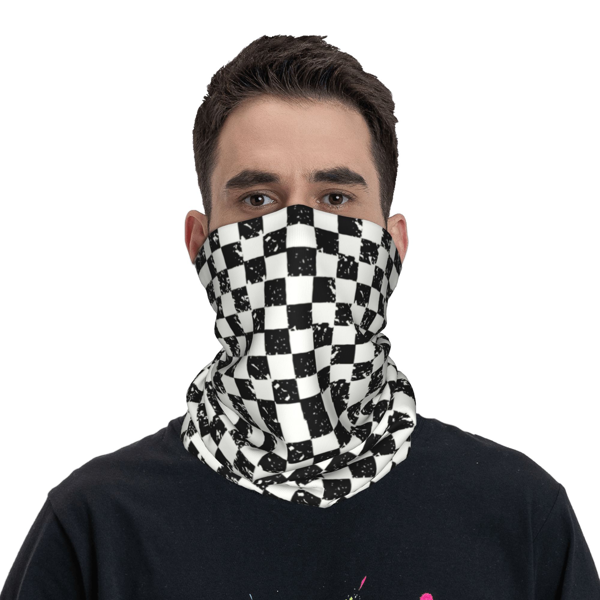 Custom Retro Checkered Flag Wi - Neck Warmer Tube avaliação e preço
