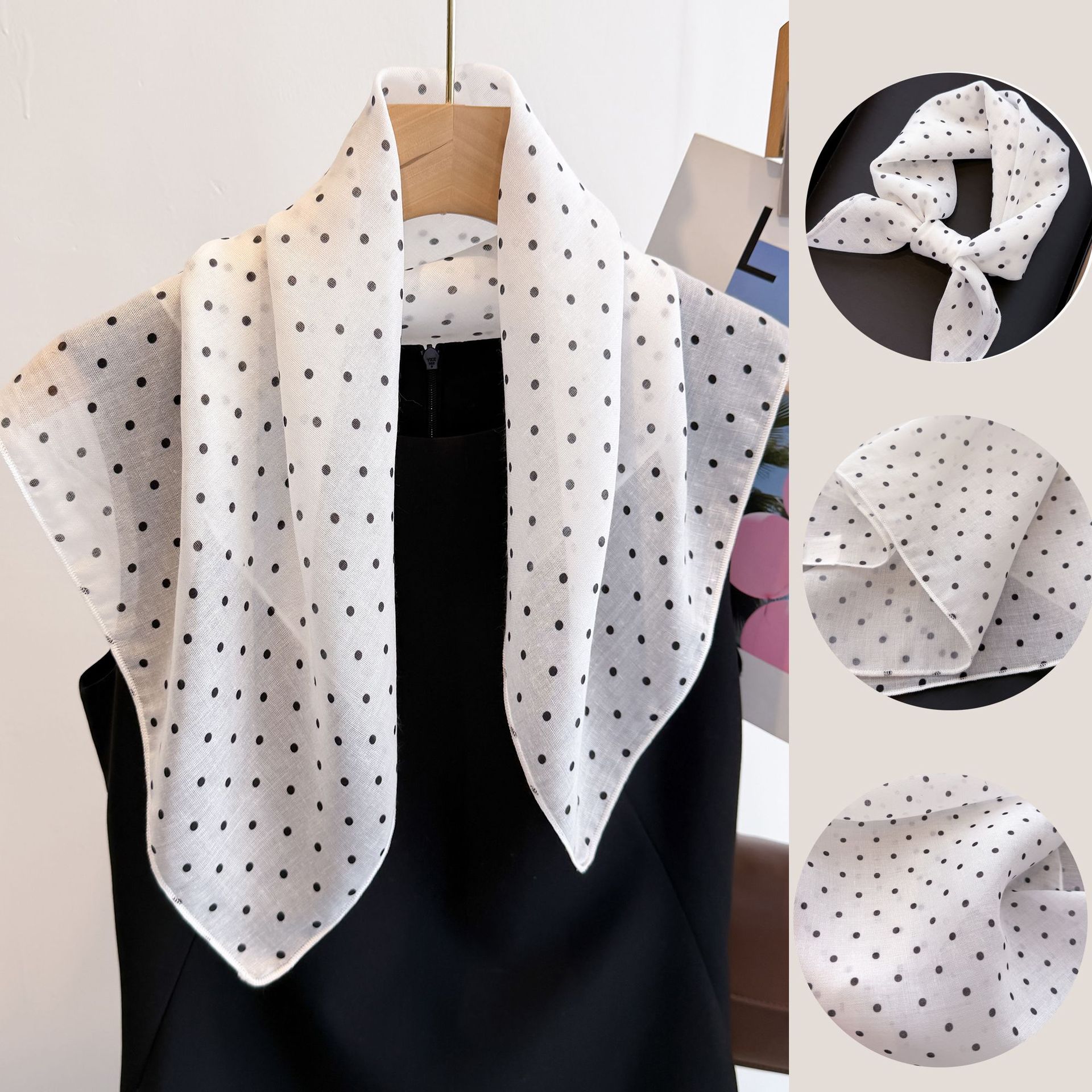 50cm Cotton Linen Square Scarf - Bandana Cotton avaliação e preço