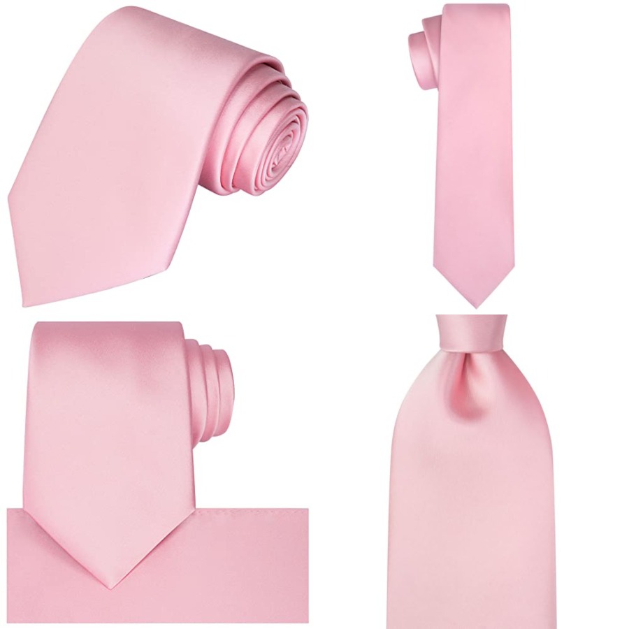 Satin Tie Set Solid Ties Mens  - Pocket Square Set avaliação e preço