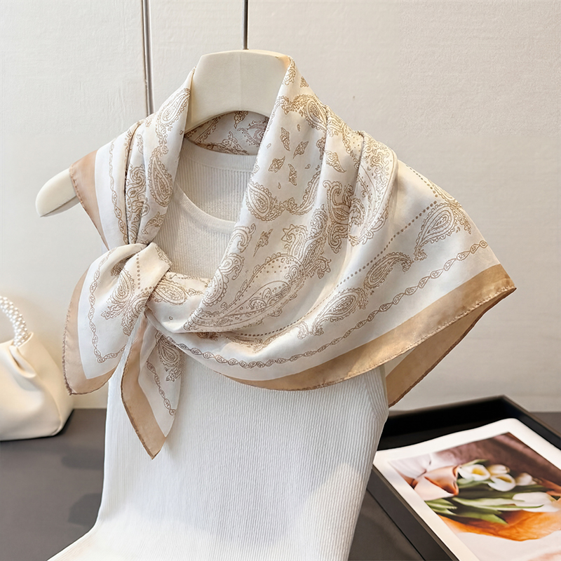 Vintage Beige Paisley Print Sq - Head Wrap Turban avaliação e preço
