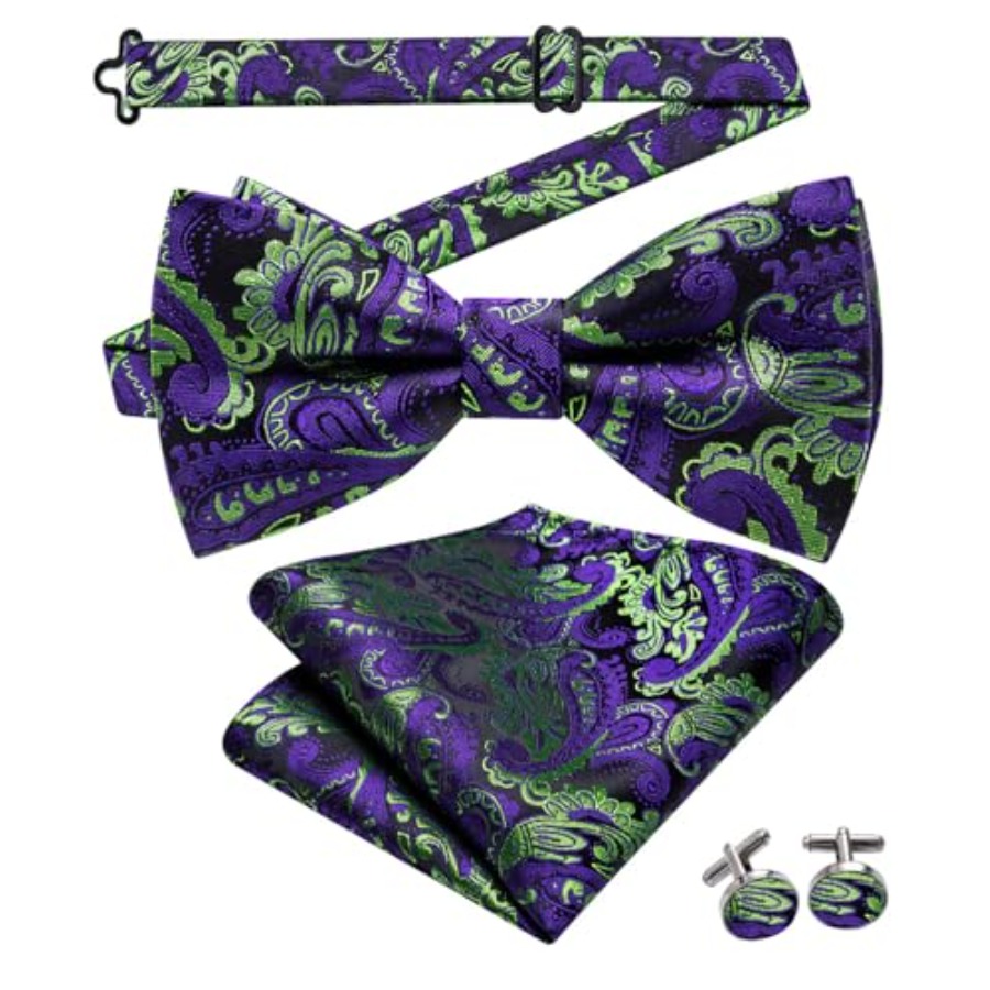 Mens Paisley Striped Bowtie Se - Bow Tie Pre Tied avaliação e preço