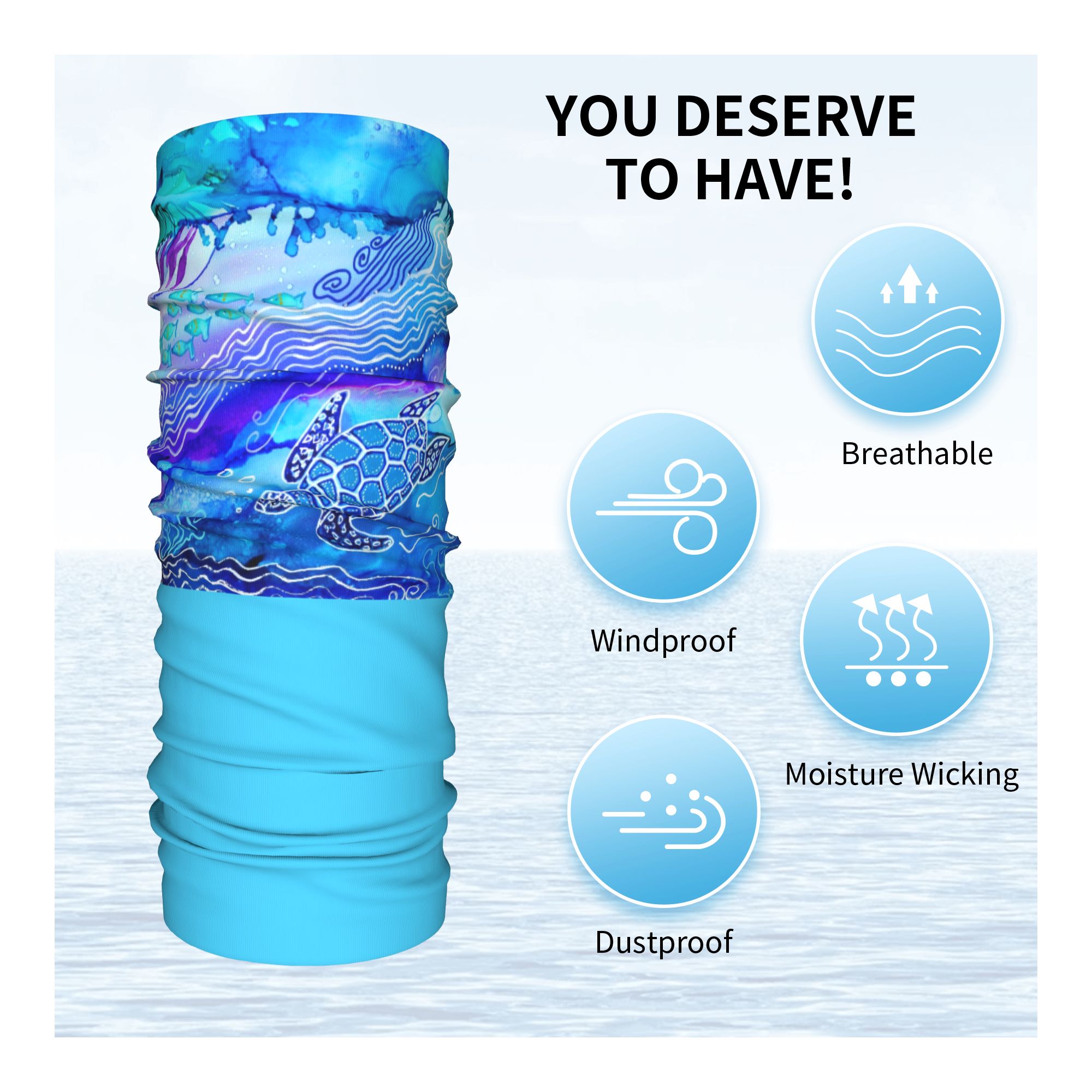 Custom Ocean Turtle Dive Winte - Neck Warmer Tube avaliação e preço