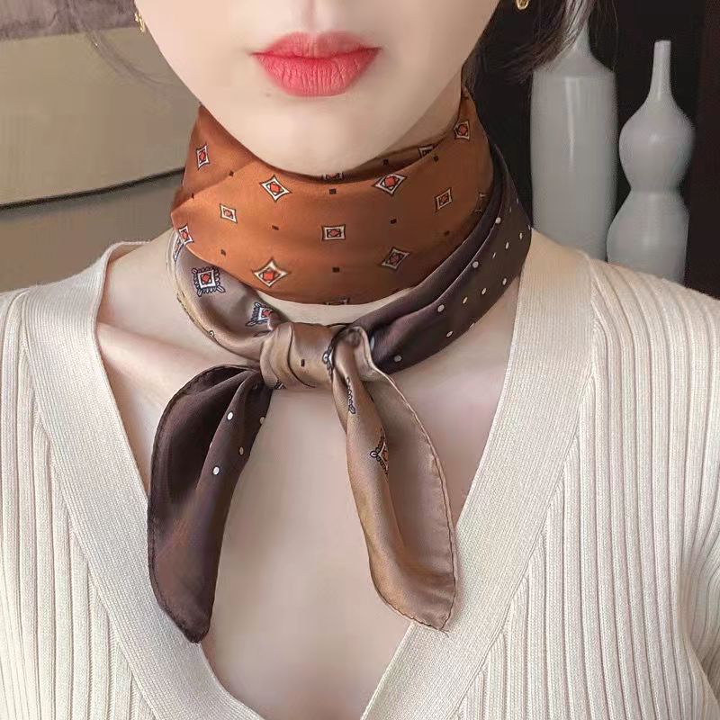 New Fashion Zebra Printed Squa - Ascot Neck Scarf avaliação e preço