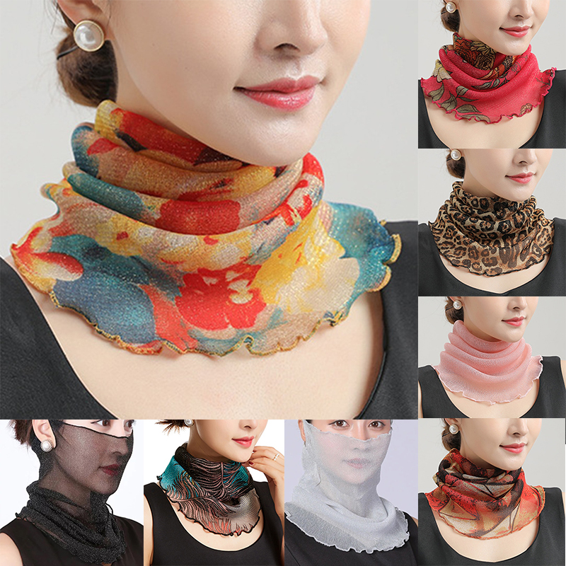 Spring Summer Chiffon Neck Col - Ascot Neck Scarf avaliação e preço