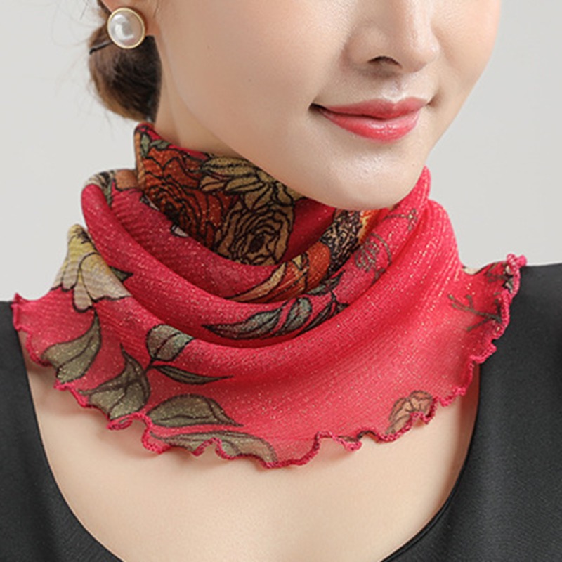 Spring Summer Chiffon Neck Col - Ascot Neck Scarf avaliação e preço