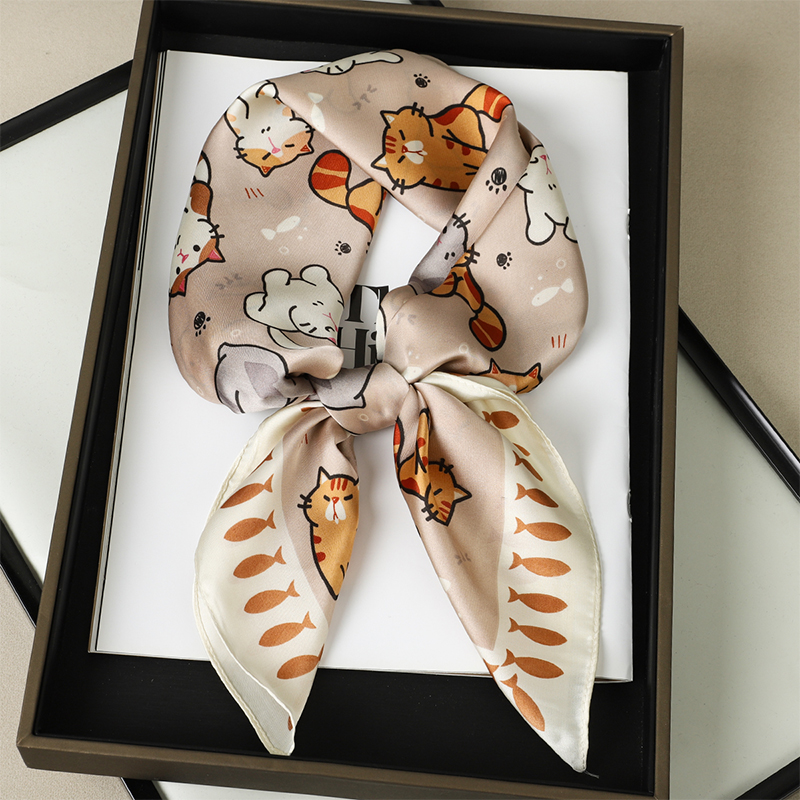 Luxury Silk Shawl Fat Cat Squa - Silk Neck Scarf avaliação e preço