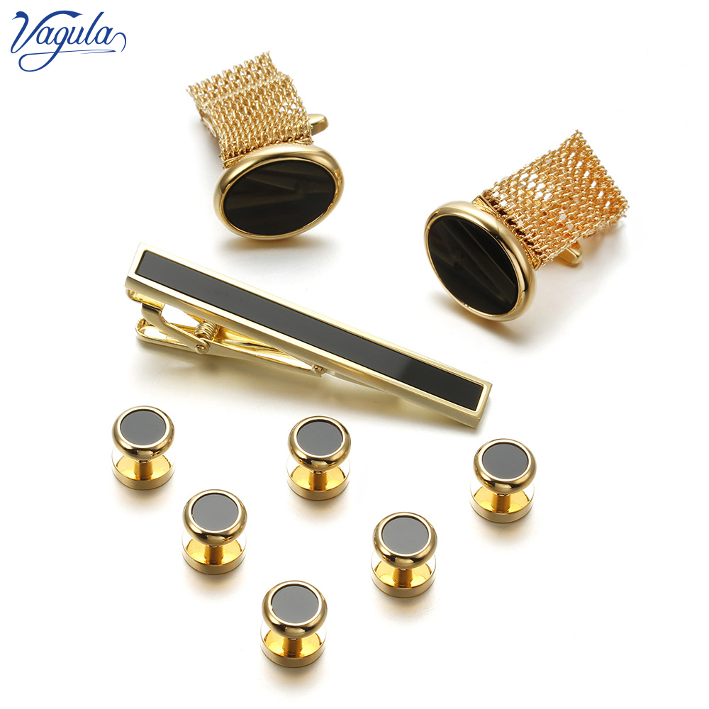 VAGULA New 9PCS Cuff links Tie - Tie Bar Set Gift avaliação e preço