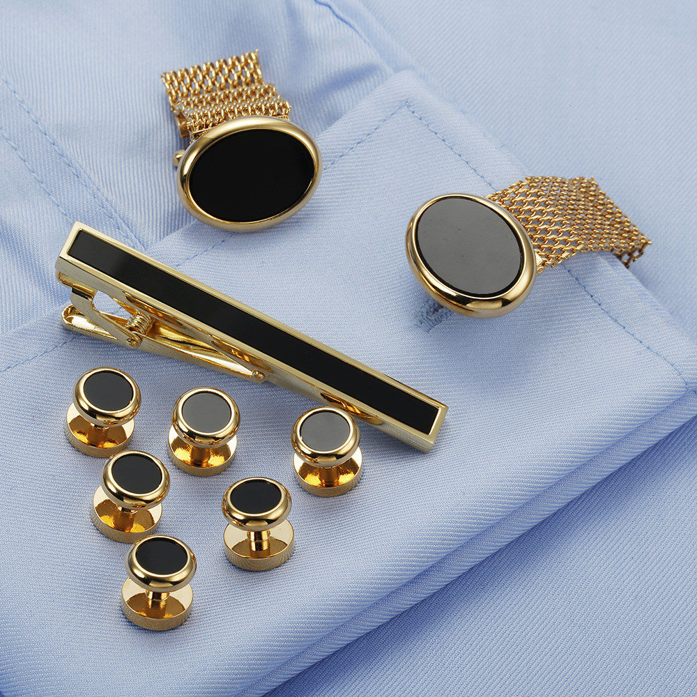 VAGULA New 9PCS Cuff links Tie - Tie Bar Set Gift avaliação e preço